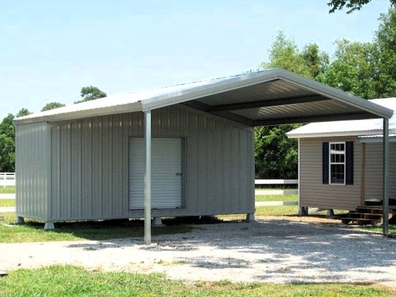 Installation of metal canopies and sheds